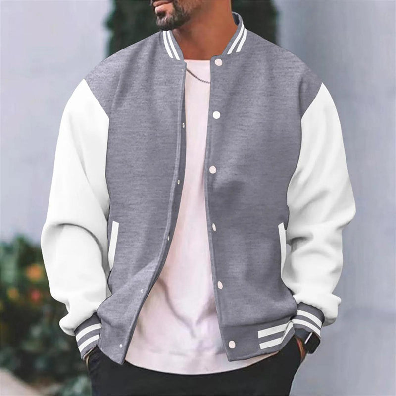 Men&#39;s Regular Fit Bomber Jacket With Contrast Sleeves