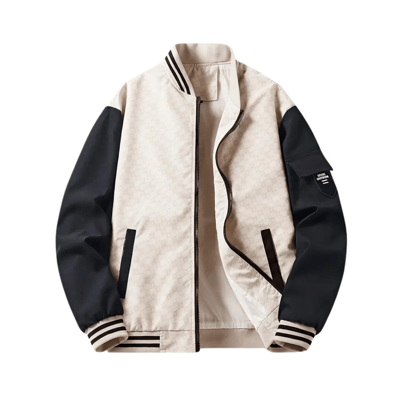 Men&#39;s Regular Fit Casual Bomber Jacket with Patch Pocket