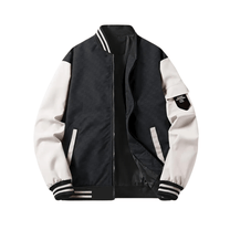 Men&#39;s Regular Fit Casual Bomber Jacket with Patch Pocket