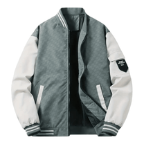 Men&#39;s Regular Fit Casual Bomber Jacket with Patch Pocket