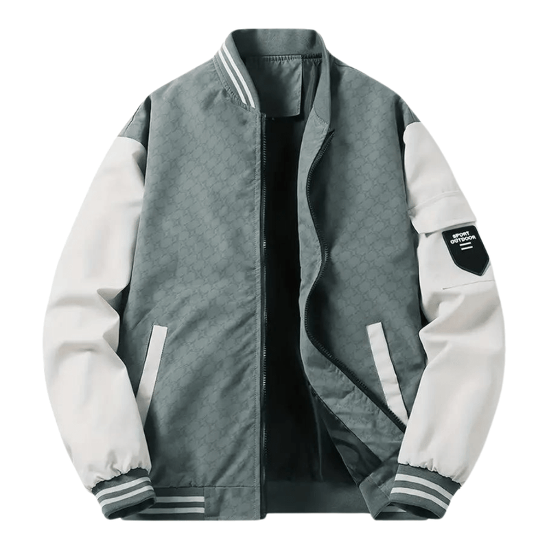 Men&#39;s Regular Fit Casual Bomber Jacket with Patch Pocket