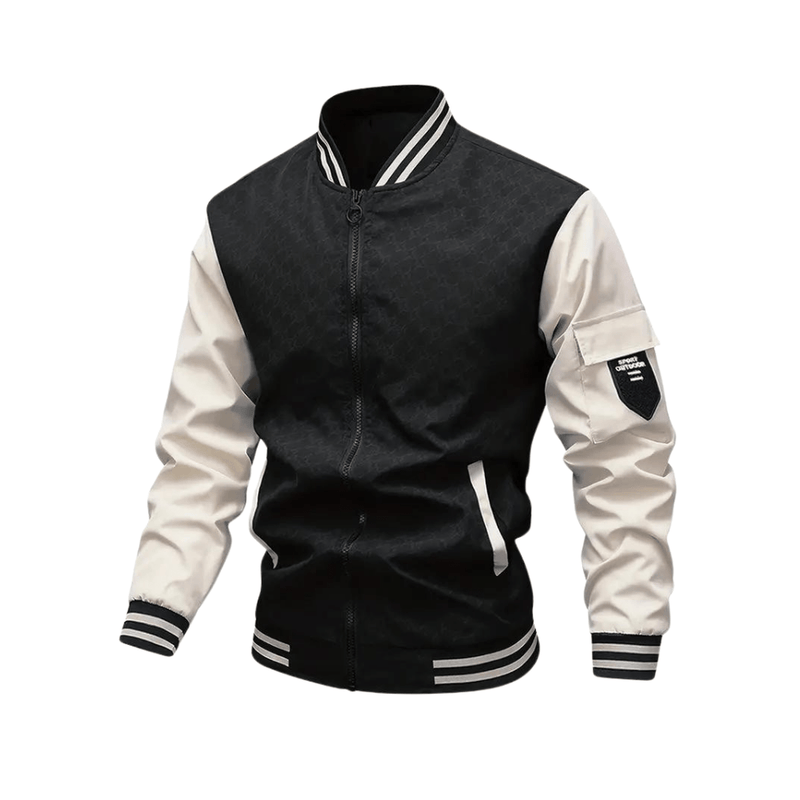 Men&#39;s Regular Fit Casual Bomber Jacket with Patch Pocket