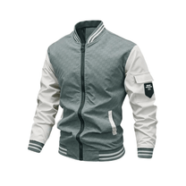 Men&#39;s Regular Fit Casual Bomber Jacket with Patch Pocket