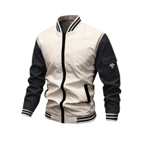 Men&#39;s Regular Fit Casual Bomber Jacket with Patch Pocket