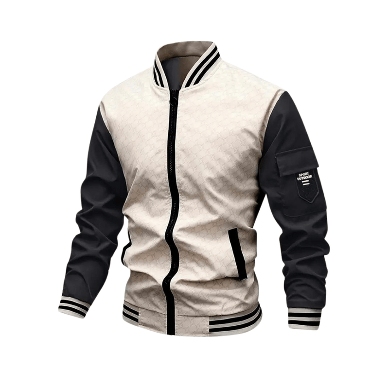 Men&#39;s Regular Fit Casual Bomber Jacket with Patch Pocket
