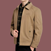 Men&#39;s Relaxed Fit Cotton Blend Zipper Jacket