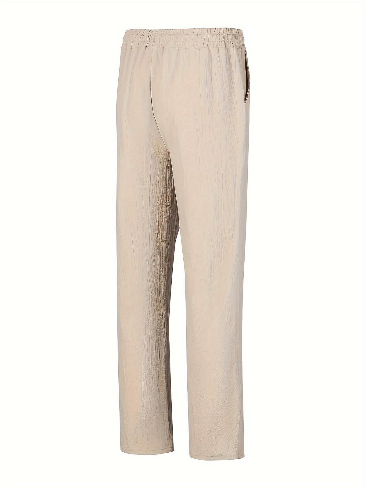 Men&#39;s Relaxed Fit Linen Drawstring Pants
