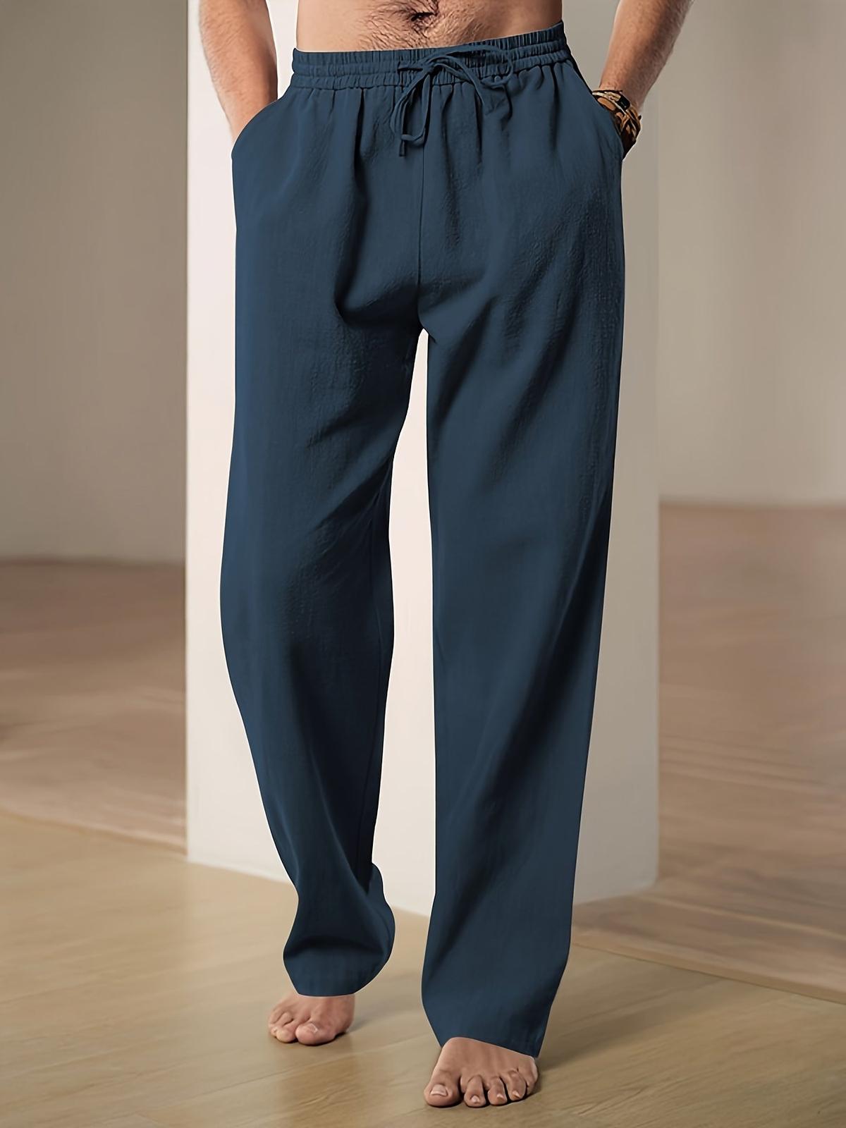Men&#39;s Relaxed Fit Linen Drawstring Pants
