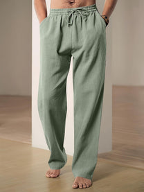 Men&#39;s Relaxed Fit Linen Drawstring Pants