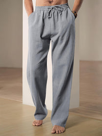 Men&#39;s Relaxed Fit Linen Drawstring Pants