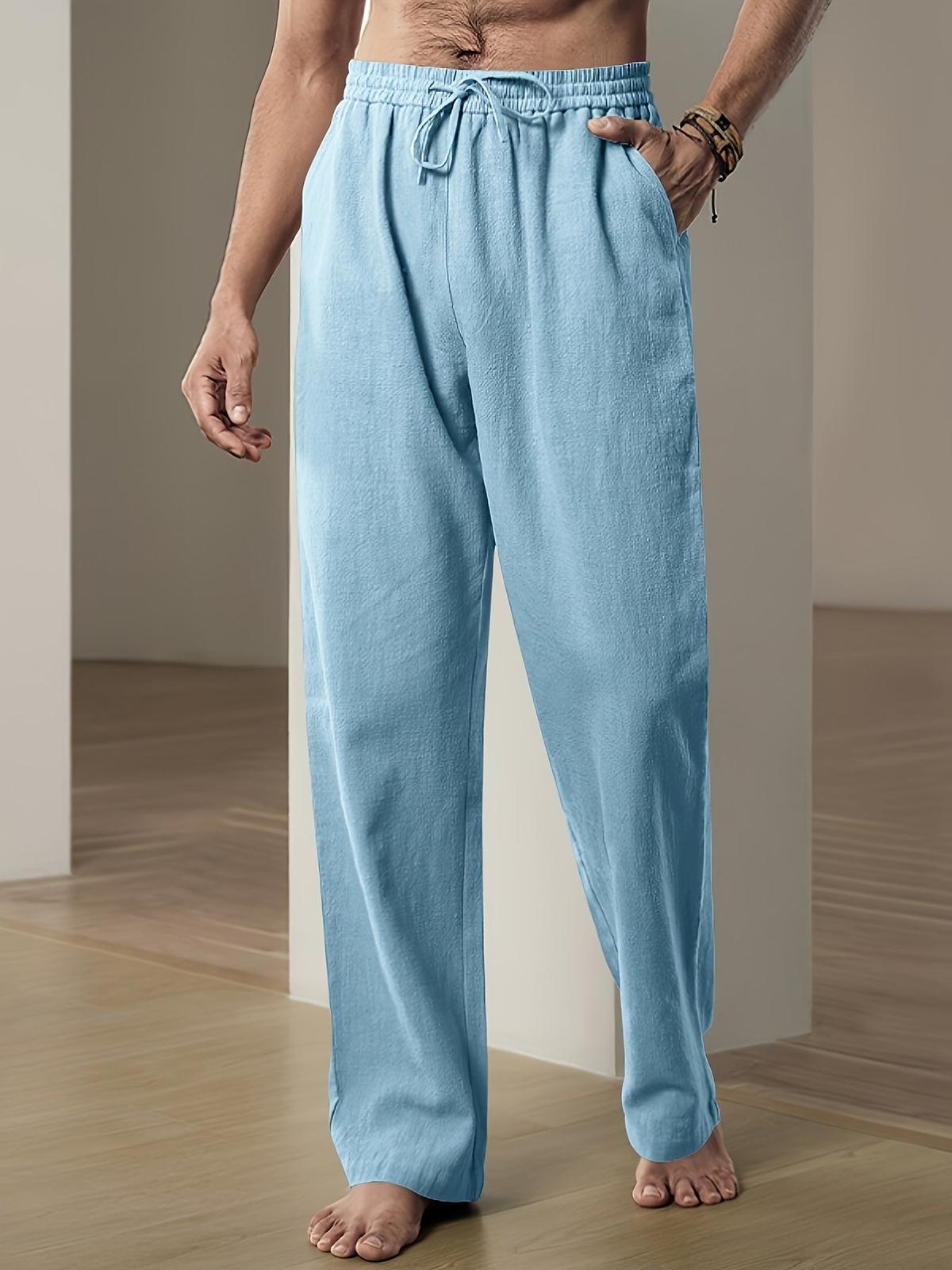Men&#39;s Relaxed Fit Linen Drawstring Pants