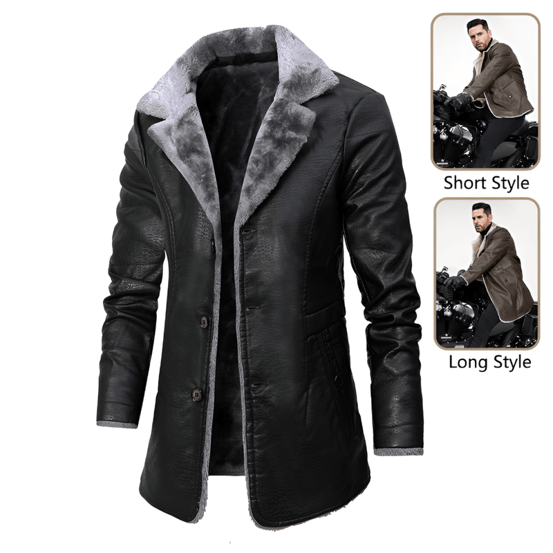 Men&#39;s Shearling Leather Jacket Winter Outerwear