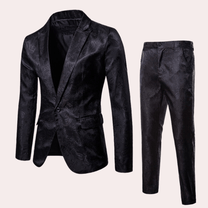 Men&#39;s Shiny Finish Tailored Suit With Bold Pattern