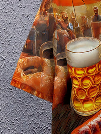 Men&#39;s Short Sleeve T-Shirt With BBQ And Beer Print