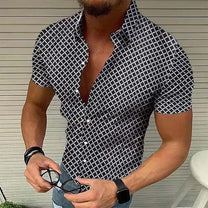 Men&#39;s Slim Fit Checked Button-Up Shirt
