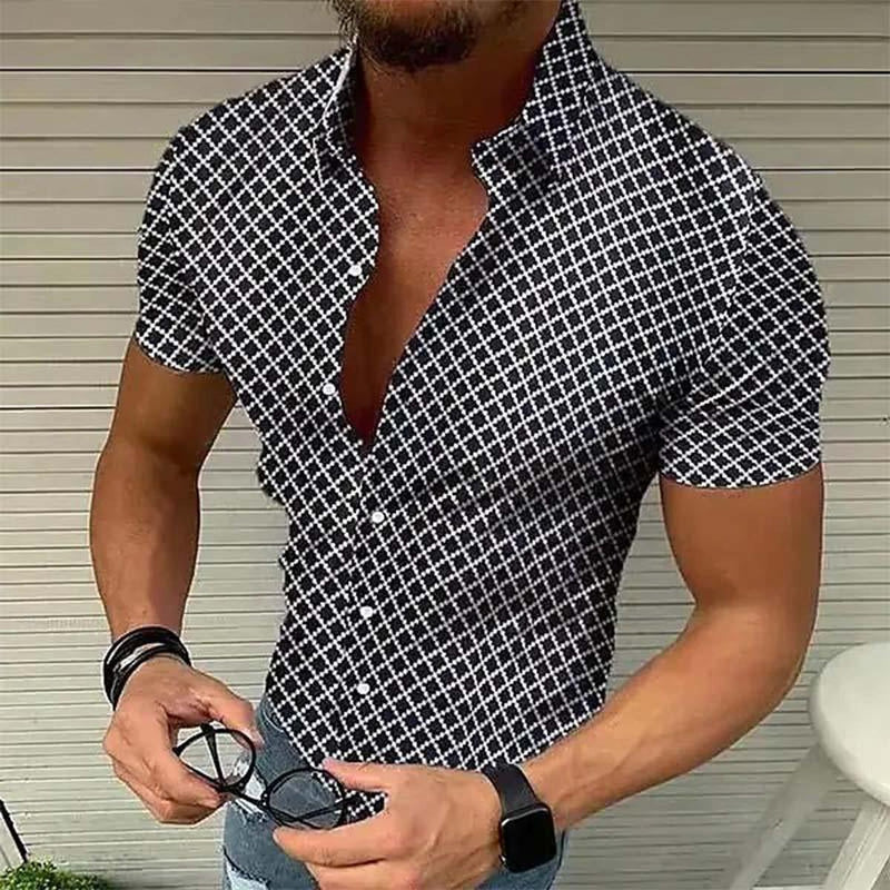 Men&#39;s Slim Fit Checked Button-Up Shirt