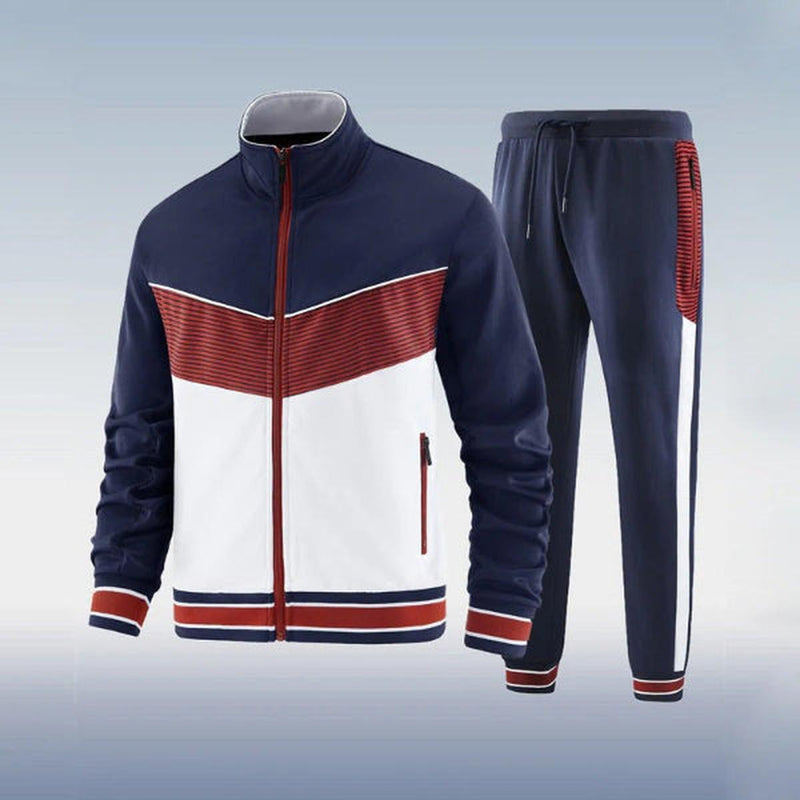 Men&#39;s Slim Fit Full Zip Tracksuit Set
