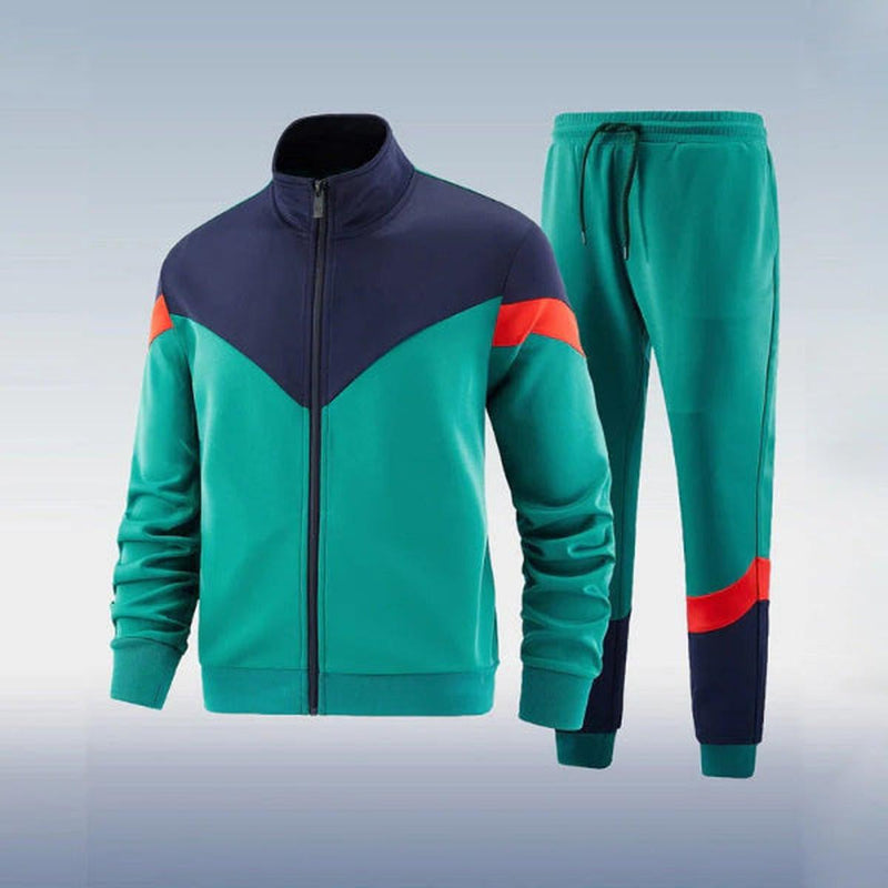 Men&#39;s Slim Fit Full Zip Tracksuit Set