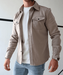 Men&#39;s Slim Fit Long Sleeve Shirt With Chest Pockets
