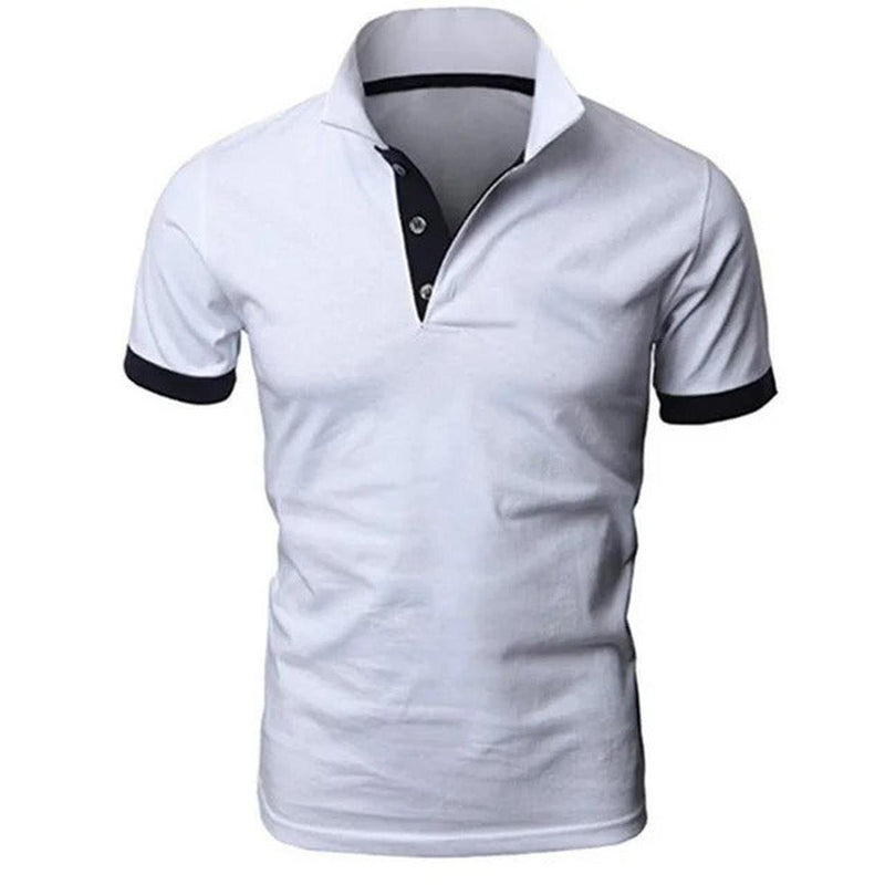 Men&#39;s Slim Fit Polo Shirt with Unique Patchwork Design