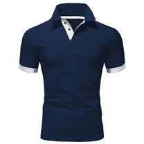 Men&#39;s Slim Fit Polo Shirt with Unique Patchwork Design