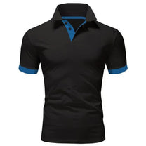 Men&#39;s Slim Fit Polo Shirt with Unique Patchwork Design
