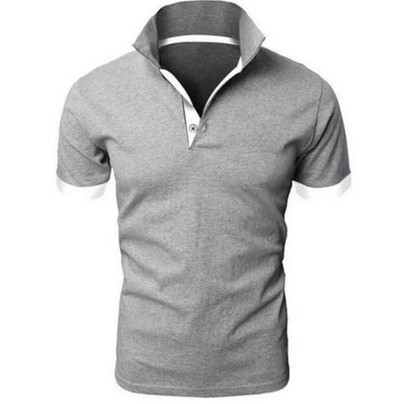 Men&#39;s Slim Fit Polo Shirt with Unique Patchwork Design