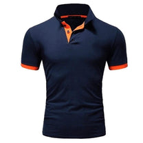 Men&#39;s Slim Fit Polo Shirt with Unique Patchwork Design