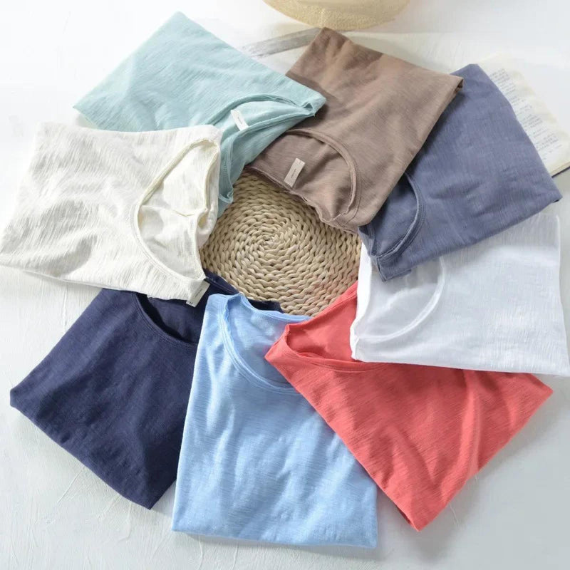 Men&#39;s Slim Fit Rolled Sleeve Crew Neck T-Shirt