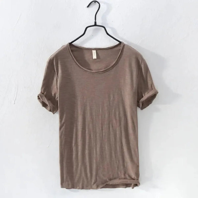 Men&#39;s Slim Fit Rolled Sleeve Crew Neck T-Shirt