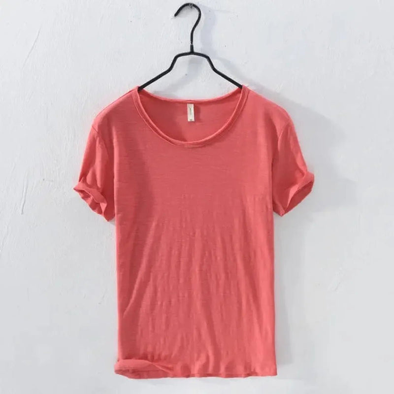 Men&#39;s Slim Fit Rolled Sleeve Crew Neck T-Shirt