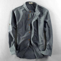 Men&#39;s Slim Fit Stand-Up Collar Shirt
