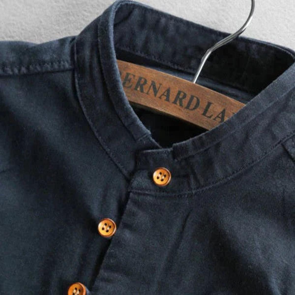 Men&#39;s Slim Fit Stand-Up Collar Shirt