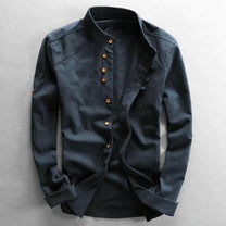 Men&#39;s Slim Fit Stand-Up Collar Shirt