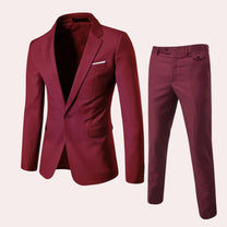 Men&#39;s Slim-Fit Suit with Blazer and Trousers