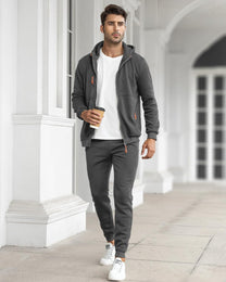 Men&#39;s Slim-Fit Tracksuit Set With Pullover And Pants