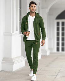 Men&#39;s Slim-Fit Tracksuit Set With Pullover And Pants