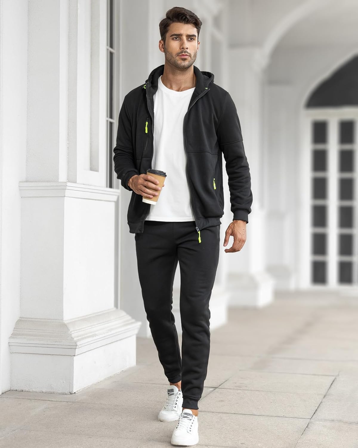 Men&#39;s Slim-Fit Tracksuit Set With Pullover And Pants