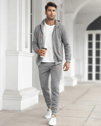 Men&#39;s Slim-Fit Tracksuit Set With Pullover And Pants