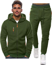 Men&#39;s Slim-Fit Tracksuit Set With Pullover And Pants