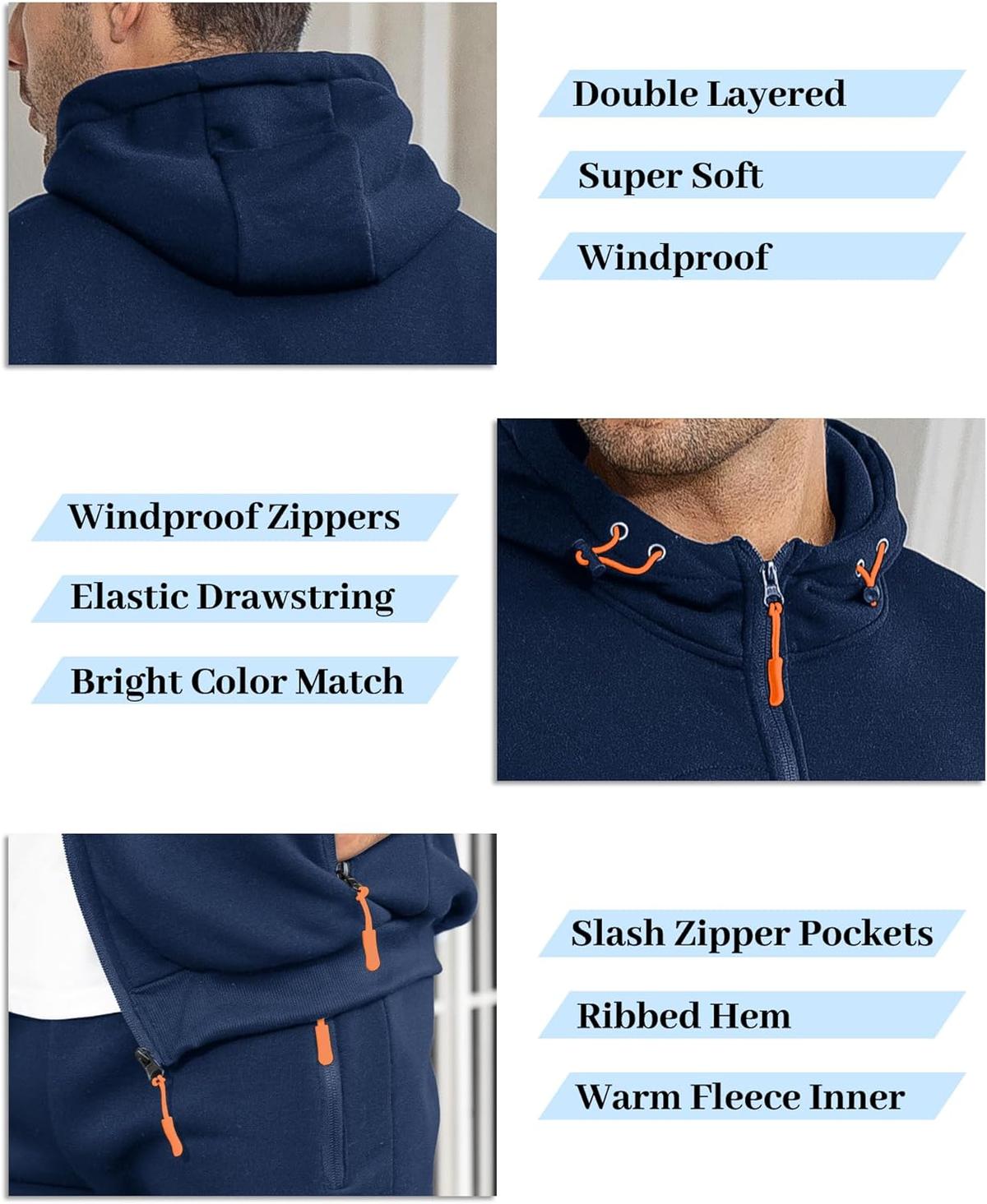 Men&#39;s Slim-Fit Tracksuit Set With Pullover And Pants
