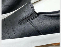 Men&#39;s Slip-On PU Leather Sneakers with Non-Slip Sole