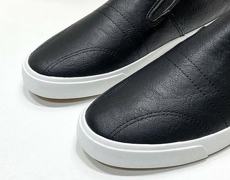 Men&#39;s Slip-On PU Leather Sneakers with Non-Slip Sole