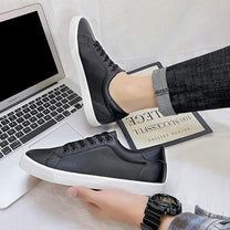 Men&#39;s Slip-On PU Leather Sneakers with Non-Slip Sole