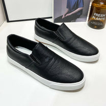 Men&#39;s Slip-On PU Leather Sneakers with Non-Slip Sole