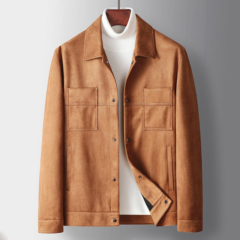 Men&#39;s Snap Button Lapel Jacket