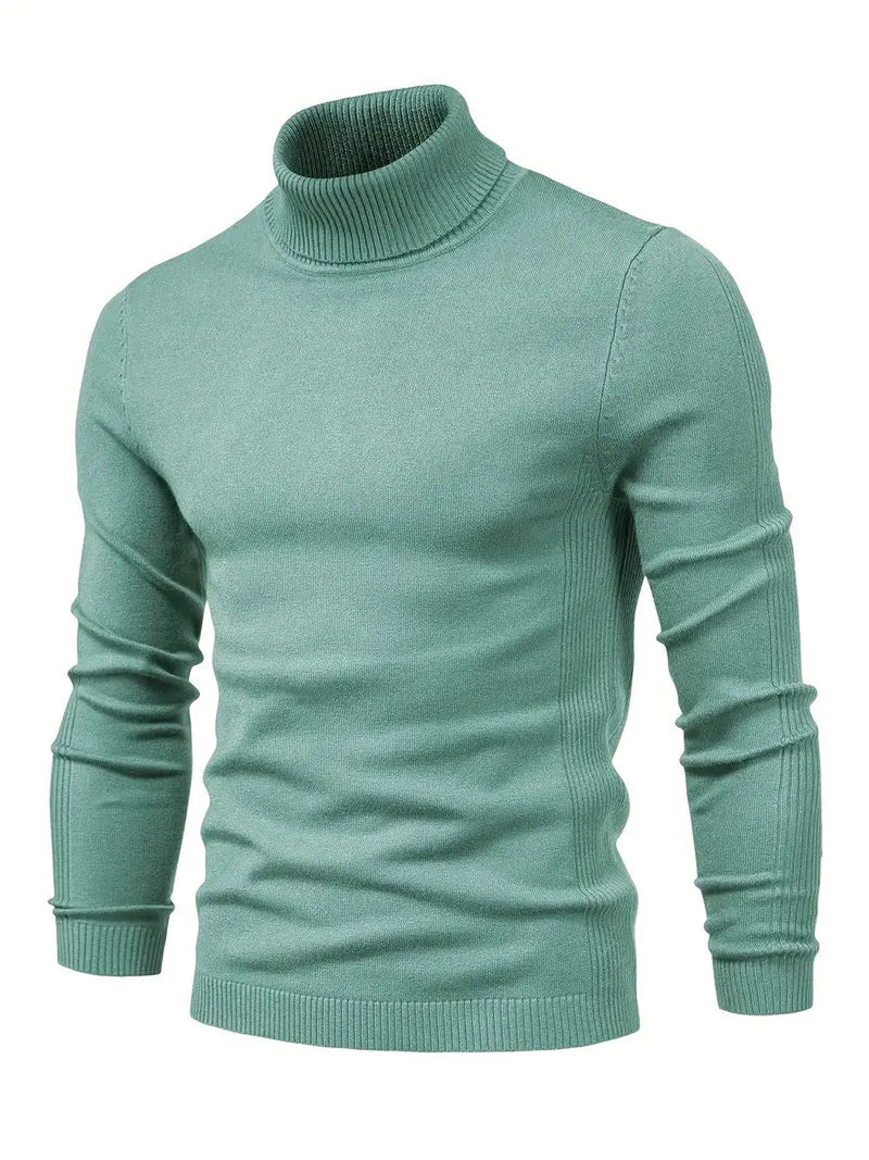Men&#39;s Soft Knit Slim Fit Turtleneck Sweater
