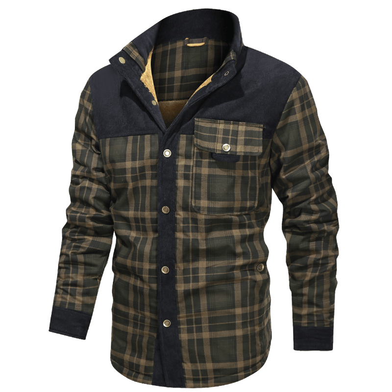 Men&#39;s Striped Flannel Jacket for Casual Wear