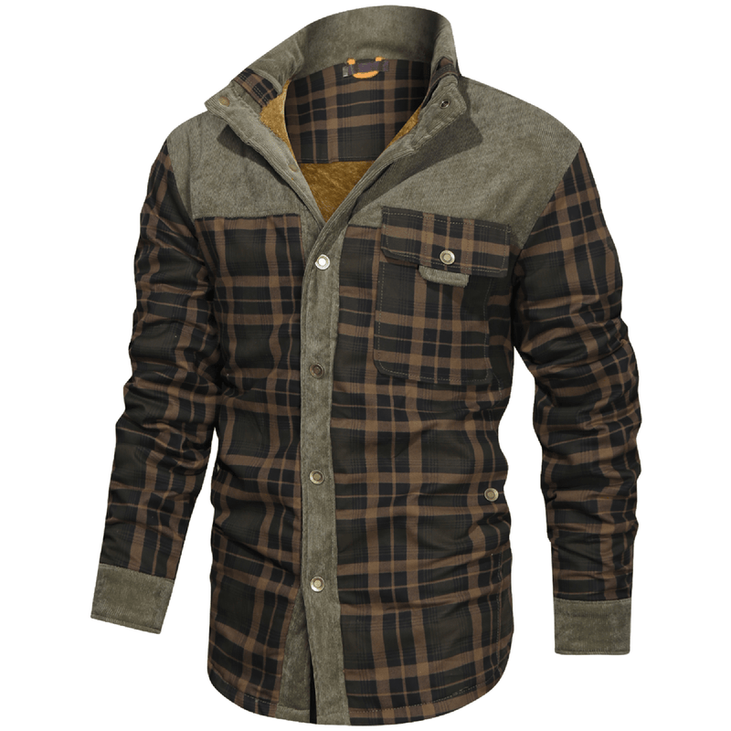 Men&#39;s Striped Flannel Jacket for Casual Wear