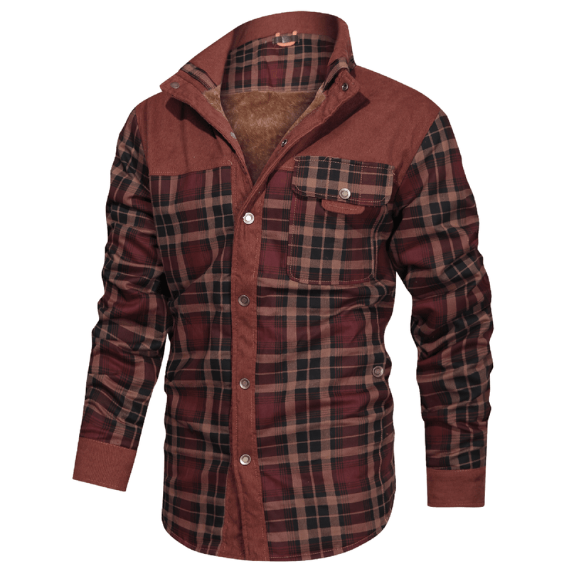 Men&#39;s Striped Flannel Jacket for Casual Wear